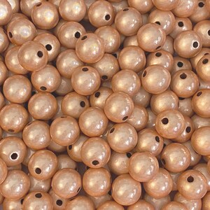 10mm 22St. Miracle Beads Magic Perlen Wunderperlen 3D Effekt Ilumination Fädelloch 2mm 4043 lachsbeige