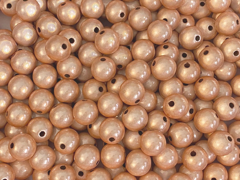 10mm 22St. Miracle Beads Magic Perlen Wunderperlen 3D Effekt Ilumination Fädelloch 2mm 4043 lachsbeige