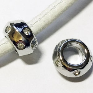 2St. 5mm Innenloch Modulperle Strassring versch. Modelle TOP 7029 silber