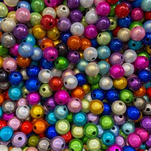 8mm 30St. Miracle Beads Magic Beads Wunderperlen 3D Effekt Ilumination Fädell.2 9811 MIX