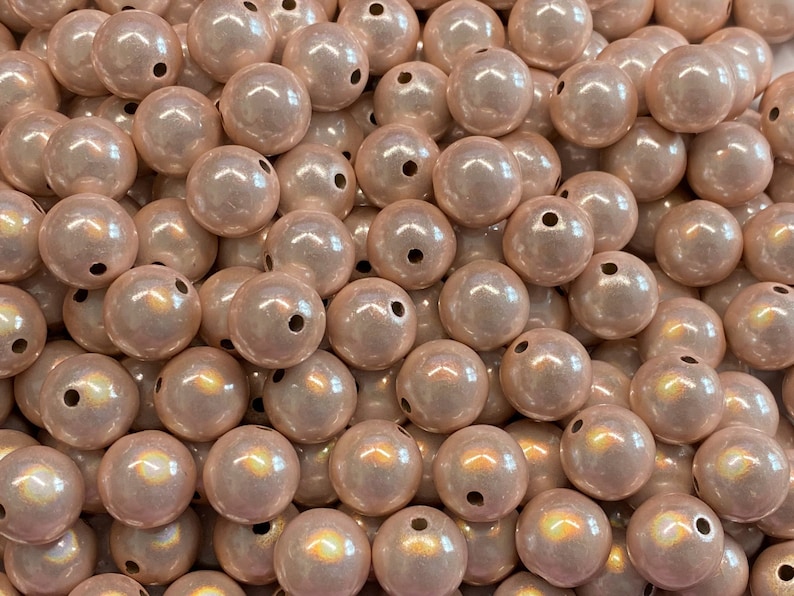 14mm 16St. Miracle Beads Magic Perlen Wunderperlen 3D Effekt Ilumination Fädelloch 2mm 5533 champagner