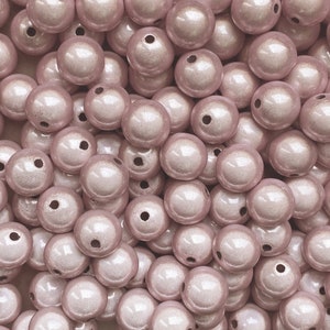 10mm 22St. Miracle Beads Magic Perlen Wunderperlen 3D Effekt Ilumination Fädelloch 2mm 4040 rose-light