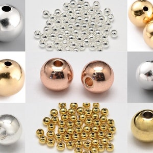 3-10mm 5-50St. Vaccum Plating Messing Perlen Spacer gold silber rose TOPQUALITÄT image 1