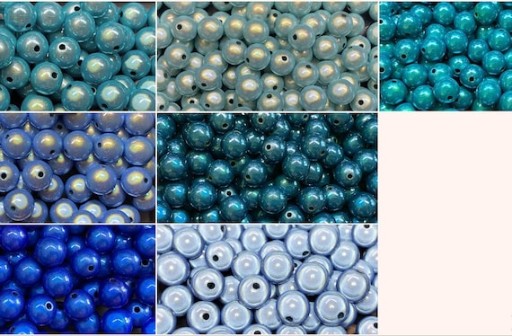Glasperlen 'Miracle Beads' - 6mm & 8mm In 14 Farben | 50 Stück In Hellgrün