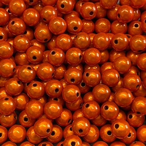 8mm 30St. Miracle Beads Magic Beads Wunderperlen 3D Effekt Ilumination Fädell. 2mm 9603 orange