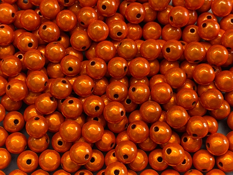 8mm 30St. Miracle Beads Magic Beads Wunderperlen 3D Effekt Ilumination Fädell. 2mm 9603 orange