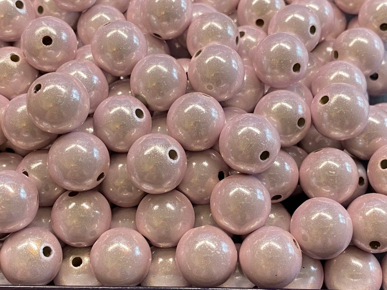 12mm 18St. Miracle Beads Magic Perlen Wunderperlen 3D Effekt Ilumination Fädelloch 2mm 8555 pearl-rose