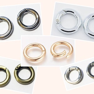 2St. Karabiner Ring Verschluss Rundkarabiner 17-24mm platin silber gold bronze image 1