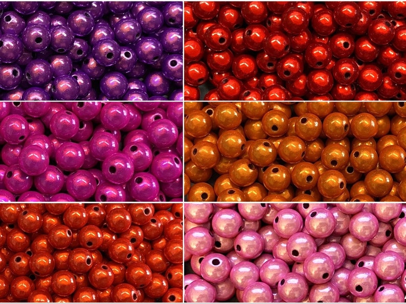 8mm 30St. Miracle Beads Magic Beads Wunderperlen 3D Effekt Ilumination Fädell. 2mm immagine 1