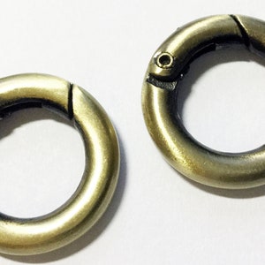 2St. Karabiner Ring Verschluss Rundkarabiner 17-24mm platin silber gold bronze 7193 bronze 20mm