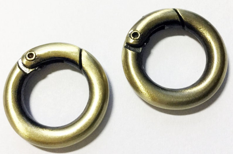 2St. Karabiner Ring Verschluss Rundkarabiner 17-24mm platin silber gold bronze 7193 bronze 20mm