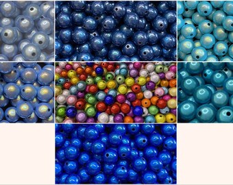 12mm 18St. Miracle Beads Magic Perlen Wunderperlen 3D Effekt Ilumination Fädelloch 2mm