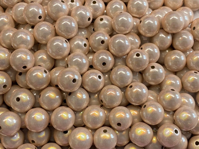 12mm 18St. Miracle Beads Magic Perlen Wunderperlen 3D Effekt Ilumination Fädelloch 2mm 8545 champagner