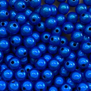 8mm 30St. Miracle Beads Magic Beads Wunderperlen 3D Effekt Ilumination Fädell.2 9518 blau