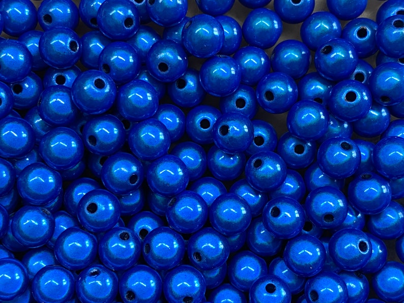 8mm 30St. Miracle Beads Magic Beads Wunderperlen 3D Effekt Ilumination Fädell.2 9518 blau