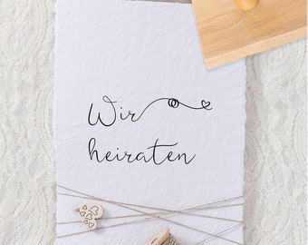 Wir heiraten  - Holzstempel - 4 x 2,5 cm - Motiv: 699