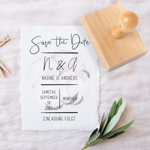 Save the Date Stempel - 13 cm x 9 cm - XXL - personalisierbar - minimalistisch - clean - 1011