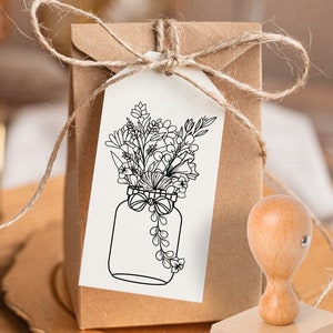 Mason Jar - Stempel mit Blumenstrauss - Motiv: 1010