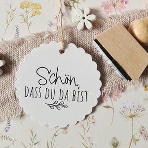 Schön, dass du da bist - Holzstempel - Motiv: 914 - Hochzeitsstempel - Geburtstagsstempel