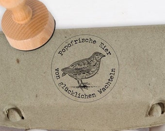 Egg carton stamp quail - Popofric eggs of happy quails - 949