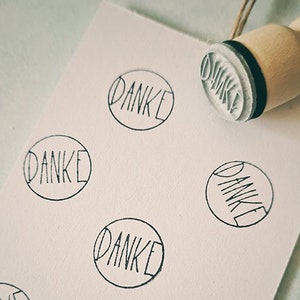 Ministempel - Danke - 1,5 cm Durchmesser - Motiv: 877