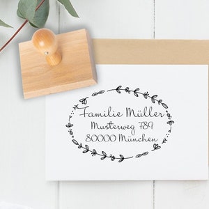 XL - Familienstempel - Adressstempel - Holzstempel - personalisiert - Motiv: 272