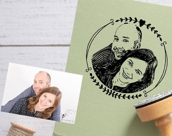 Fotostempel  aus Holz mit Ihrem Bild - personalisiertes Geschenk - Portraitstempel - Bilderstempel - verschiedene Größen - 514