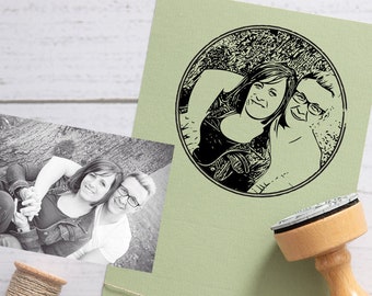 Fotostempel  aus Holz mit Ihrem Bild - personalisiertes Geschenk - Portraitstempel - Bilderstempel - verschiedene Größen - 516