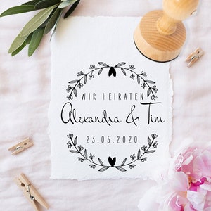 Hochzeitsstempel - Wir heiraten - Holzstempel personalisiert - verschiedene Größen - 266