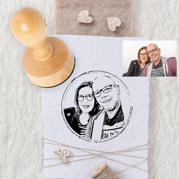 Fotostempel  aus Holz mit Ihrem Bild - personalisiertes Geschenk - Portraitstempel - Bilderstempel - verschiedene Größen - 547