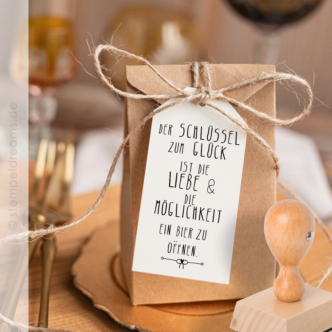 Der Schlüssel zum Glück Großer Holzstempel für Anhänger oder Etsy.de