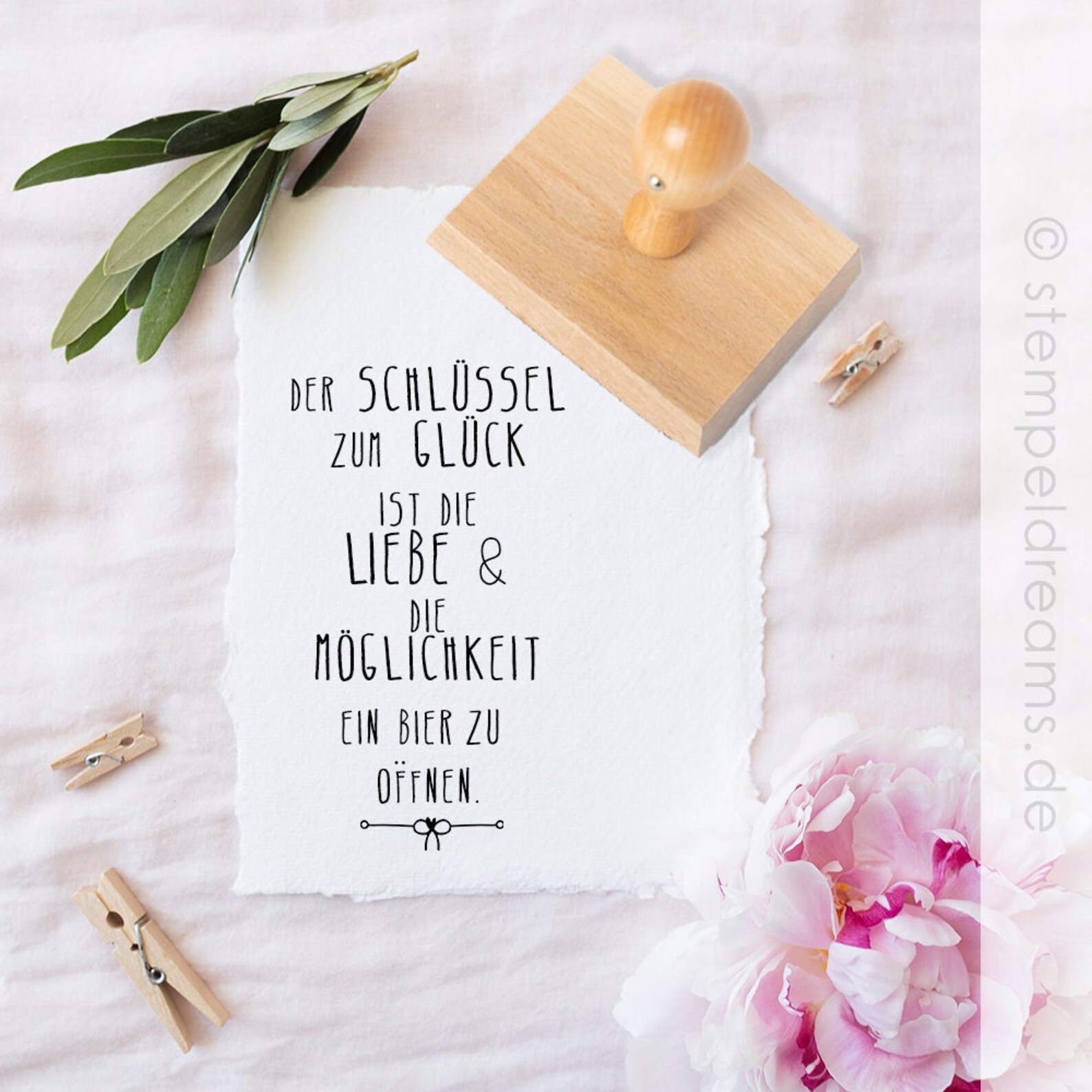 Der Schlüssel zum Glück Großer Holzstempel für Anhänger oder Etsy.de