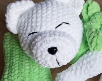 Teddy bear sleeping amigurumi handmade new