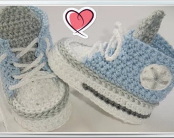 Chaussures bébé baskets 12 cm tricoté/crocheté