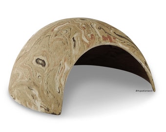 Axolotl Höhle Igluhöhle aus Ton mit großem Torbogen 25 cm Ø