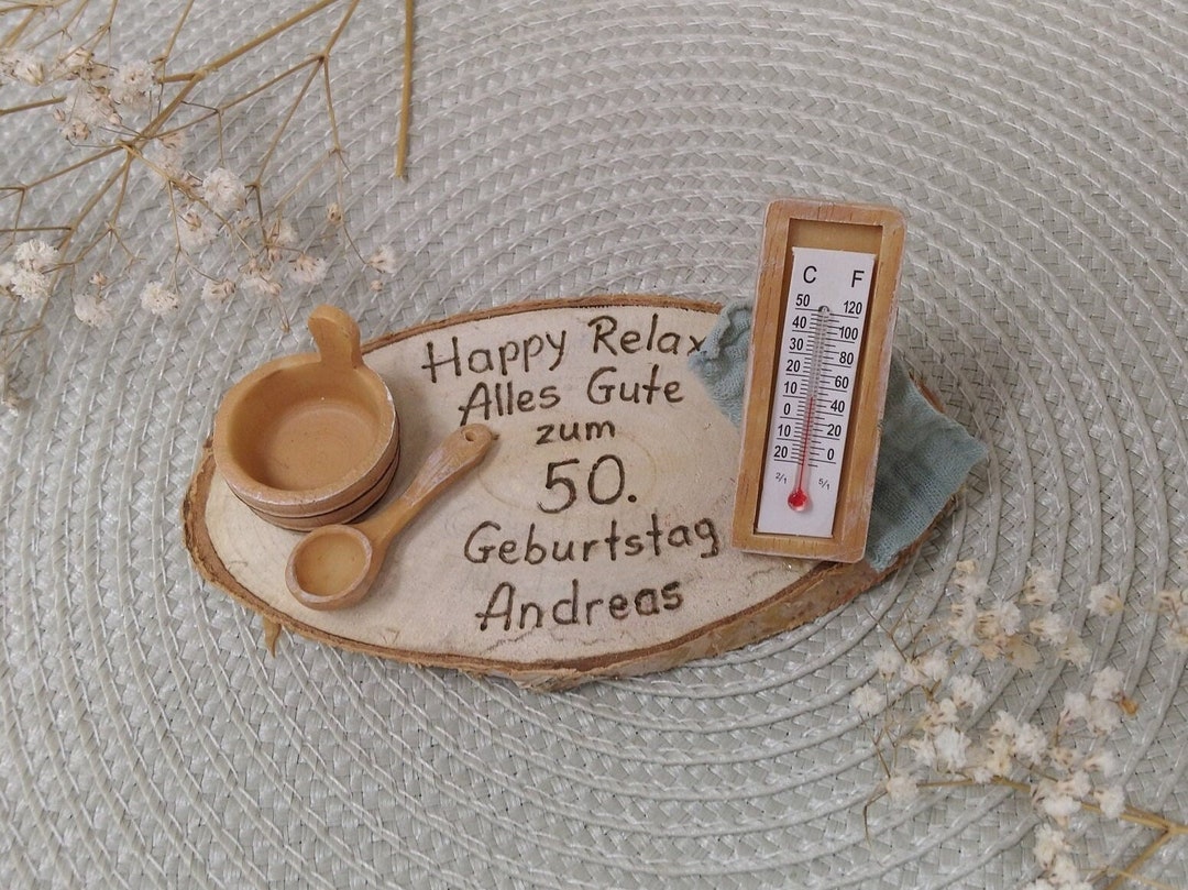 Sauna Geschenk Personalisiert Zum Runden Geburtstag Kleine Etsy