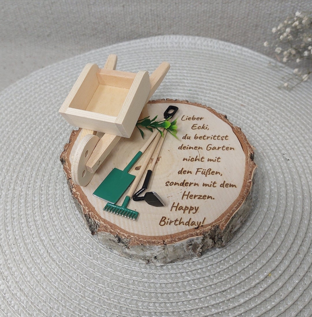 Garten Geschenk Schubkarre, personalisiert, zum runden Geburtstag