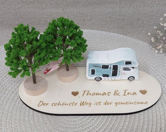 Hochzeitsgeschenk für Camper, Wohnmobil Geschenk mit Hängematte, Geschenk zur Hochzeit personalisiert, für Wohnmobilliebhaber, Camping