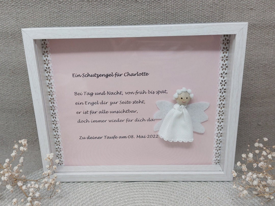 Schutzengelbild Zur Geburt Geschenk Zur Taufe Etsy