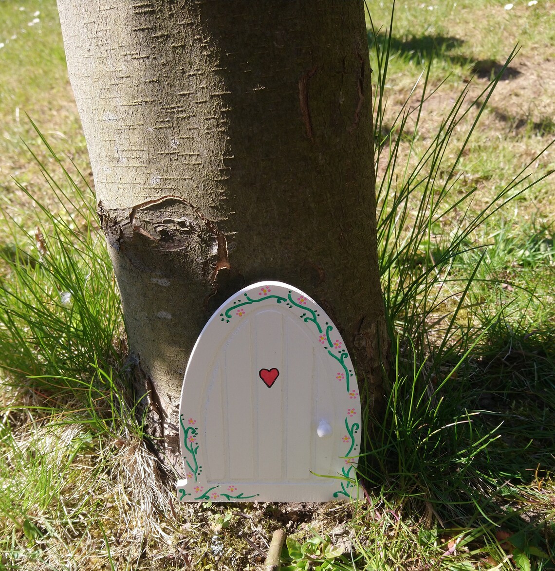 Wichteltür für den Garten Feentür Baum Elfentür aus Holz