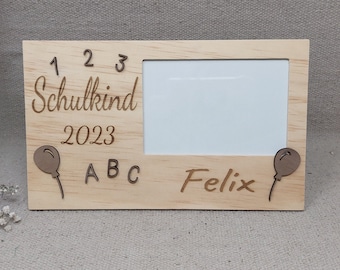 Geschenk zur Einschulung, Schulanfang, Schulkind 2024, Bilderrahmen für die Schultüte, Einschulungsgeschenk, mein erster Schultag