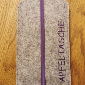 Mobile phone case made of wool felt with lettering of your choice image 3