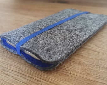 Handytasche aus Wollfilz mit Gummiband