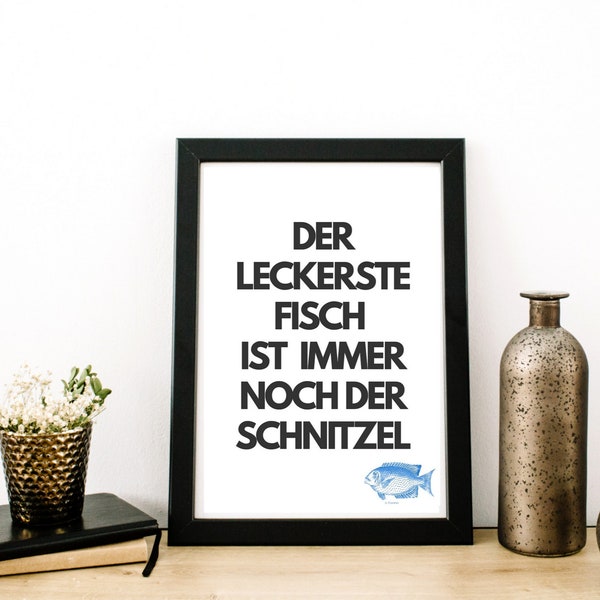 Poster-Typo Print Schnitzel Geschenk A3