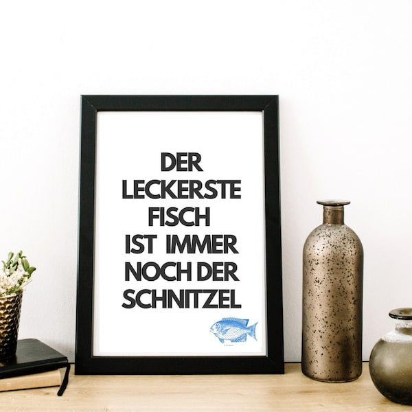 Poster-Typo Print  Fisch- Schnitzel