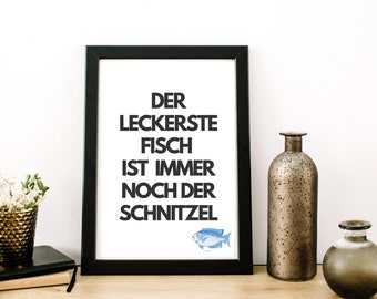 Poster-Typo Print  Fisch- Schnitzel