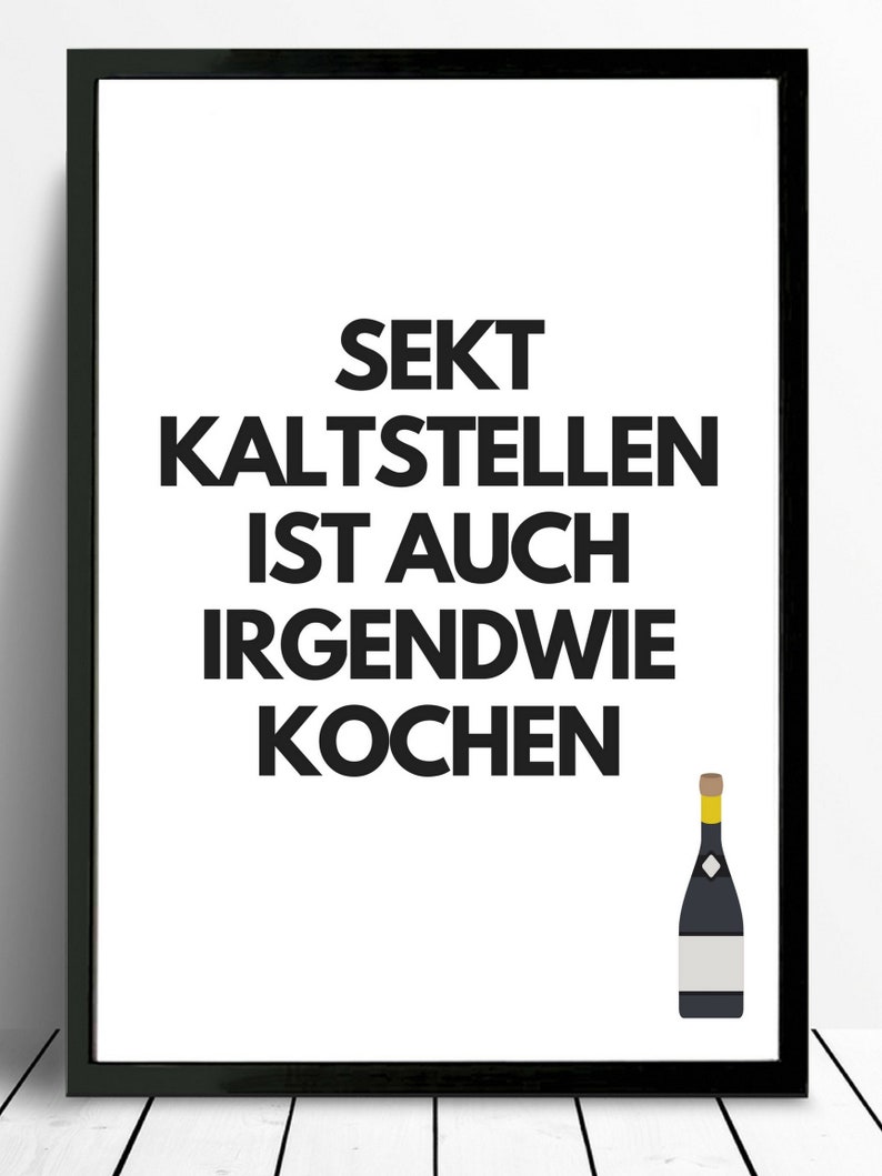 Poster-Typo Print sparkling wine, cooking image 1