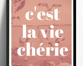 Chérie -Poster A3 Print, Druck, Geschenk