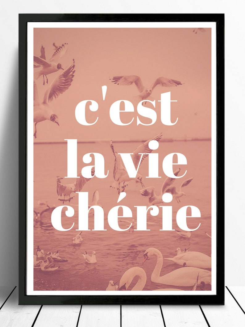 Chérie Poster A3 Print, Druck, Geschenk Bild 1