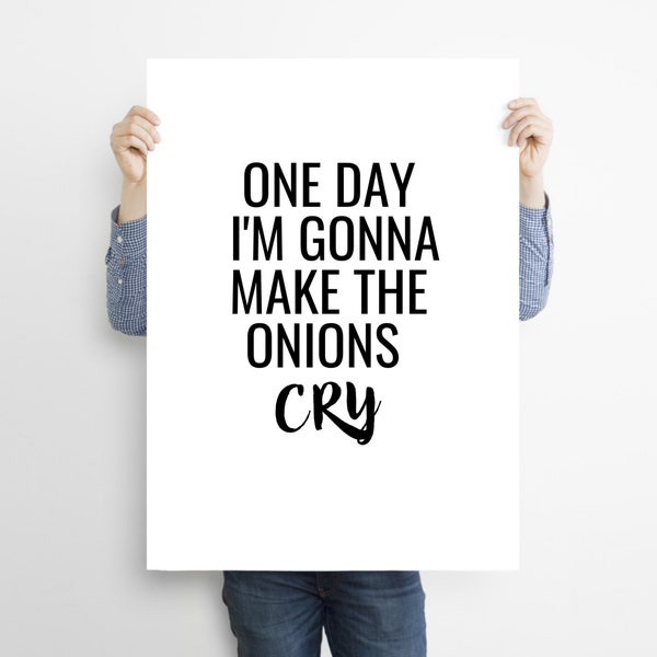 Druck Print "Onions" A4 Zwiebel schneiden, weinen